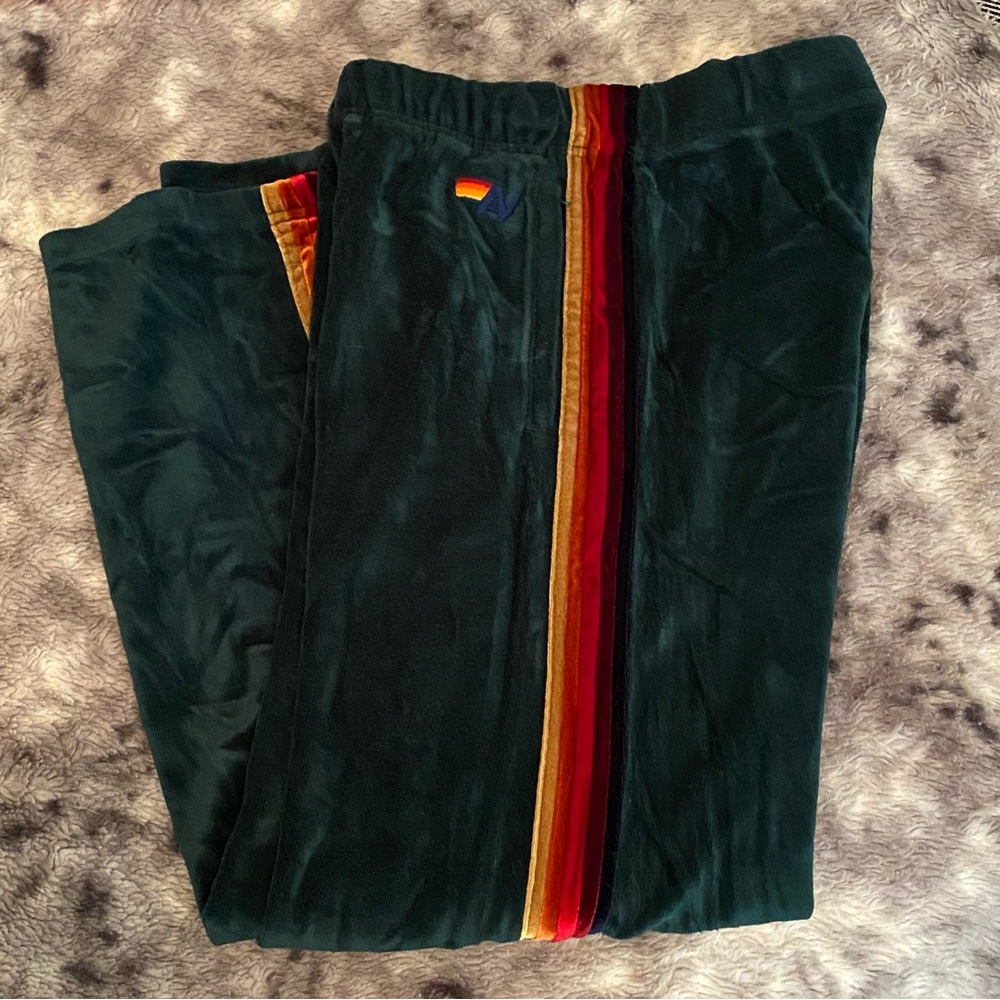 Aviator Nation Wide Leg Velour Sweatpants